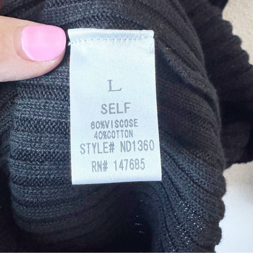 DASH Black Ribbed Knit Dress - Picture 7 of 11